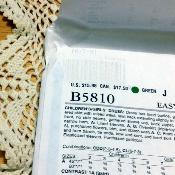 Uncut, factory folded Butterick B5810 girl's sewing pattern - Picture 8 of 10